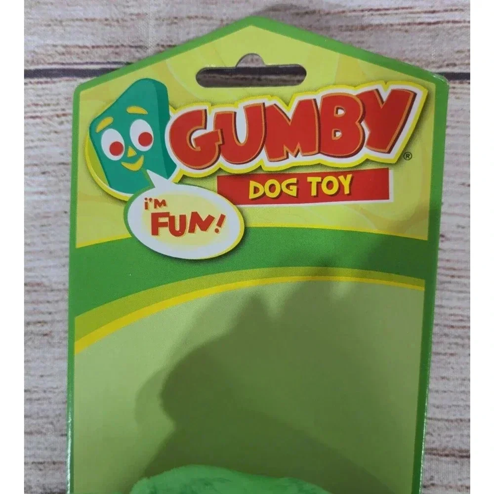 Multipet Plush Filled Gumby Dog Toy Stuffed Animal Squeaker Green 9